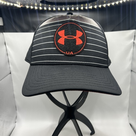 Under Armour Other - Mens Under Armour Fitted Hat L/XL Black/Gray/Red